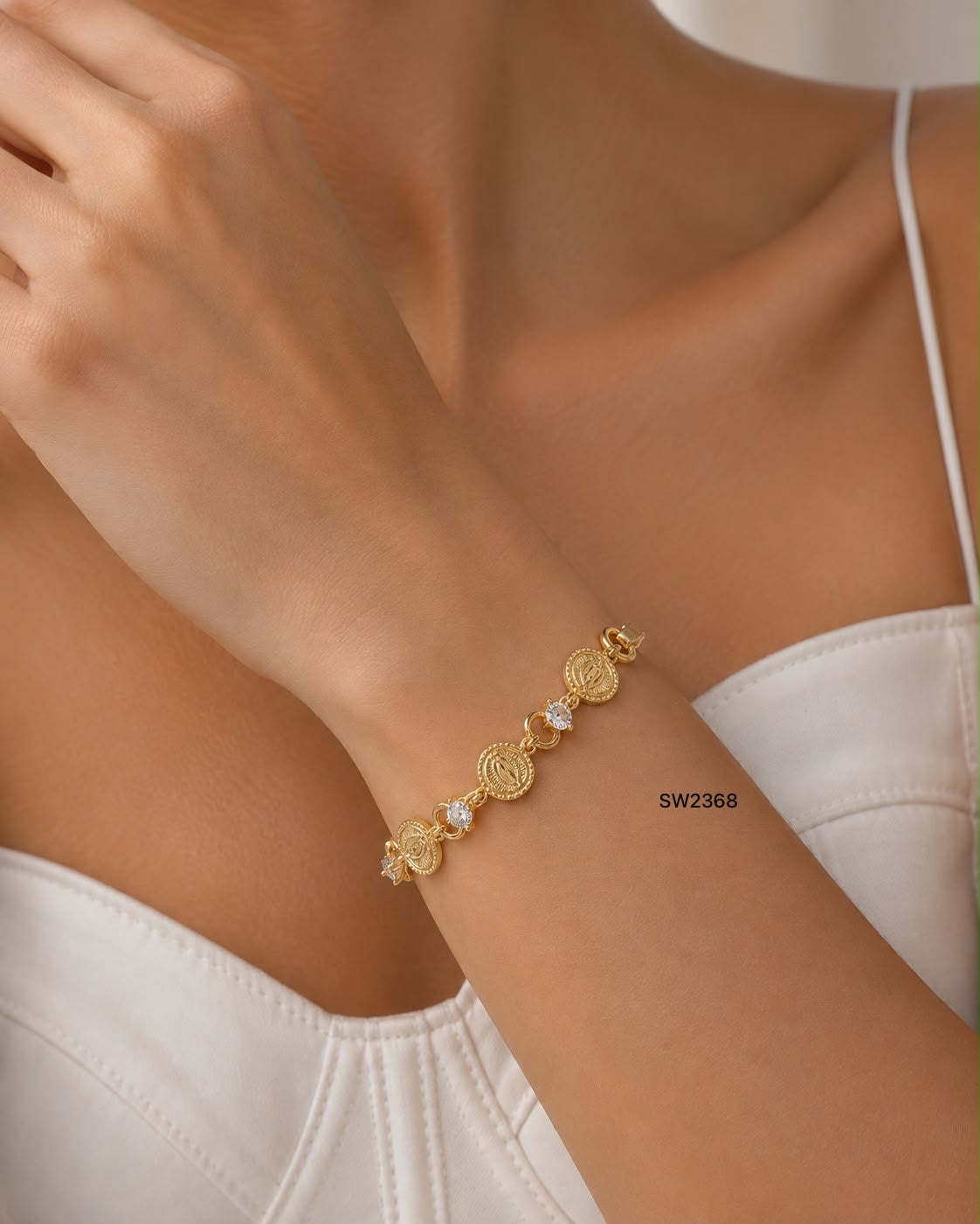PULSERA RODIO VIRGEN GUADALUPE