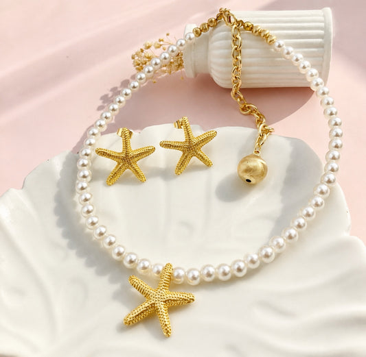 JUEGO RODIO PERLAS ESTRELLAS